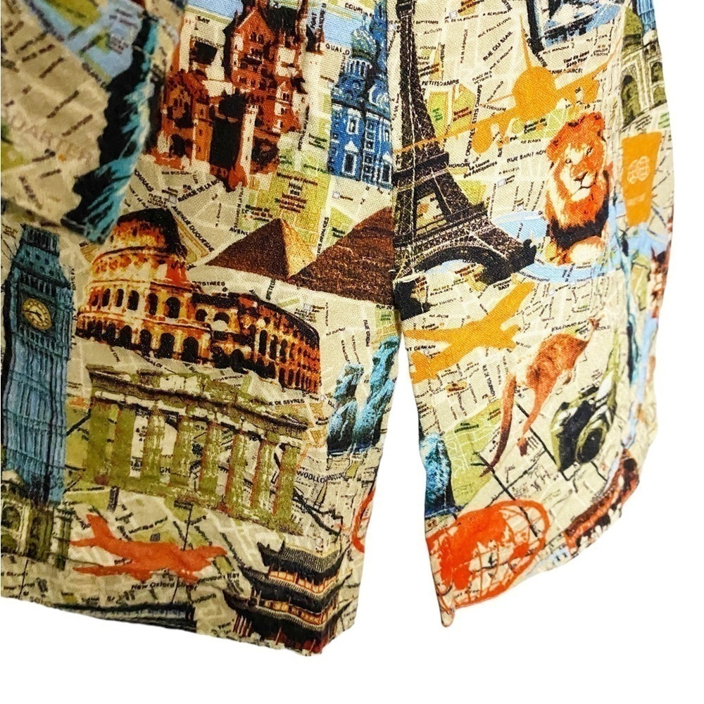 John Mark Top Womens World Traveler Tunic Multicolor Novelty Wire Collar - Picture 4 of 13